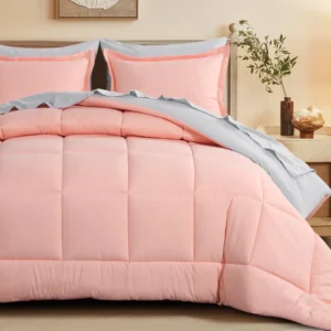 RUIKASI 7 Pieces Turquoise Light Grey Queen Bed Comforter Set with Sheets Bed in a Bag with Comforter and All Season Sheets Pillowcases