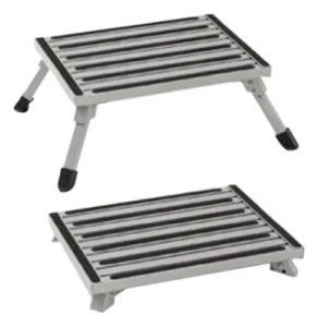 RV Step Stool Folding Platform 19 x 12 Anti Slip Surface Rubber Feet Safety Steps RV Motorhome Trailer SUV Camper Supports Up 1000 lbs