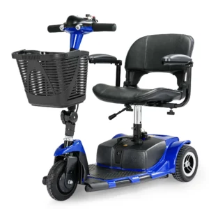 SACVON 4 Wheels Mobility Scooter with Cane Holder for Seniors Electric Folding Wheelchair Device for Travel Blue