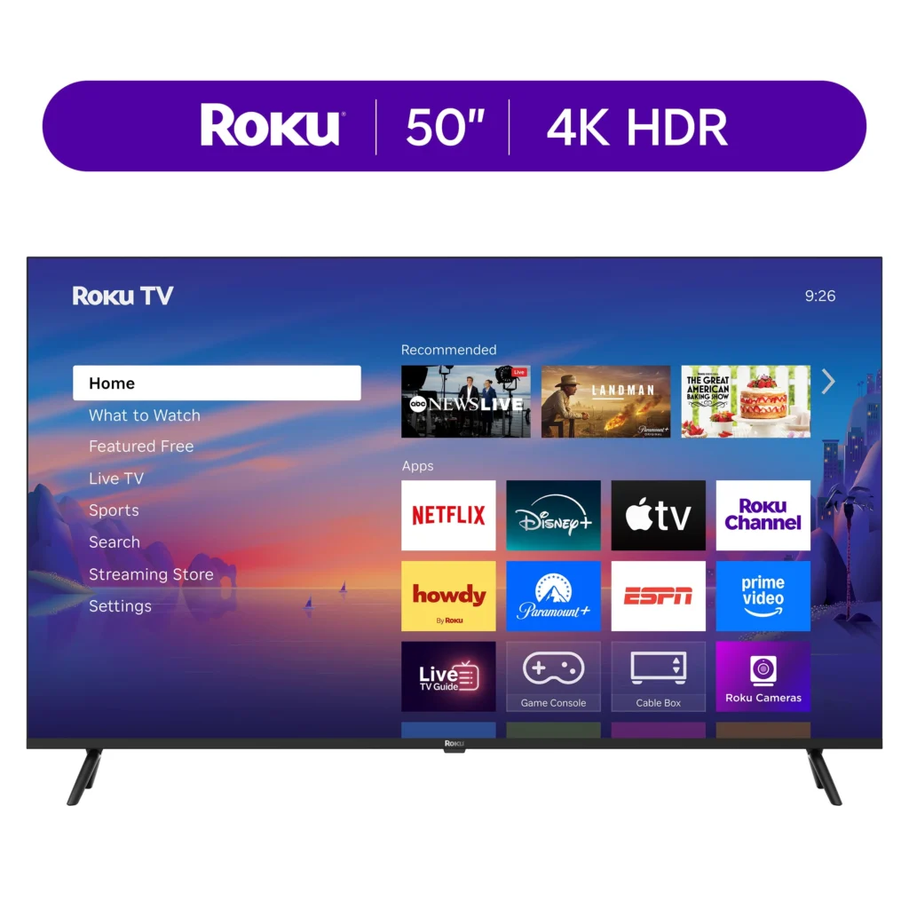Samsung 50″ Crystal UHD 4K Smart TV – MetalStream Design β alternate angle showing full product