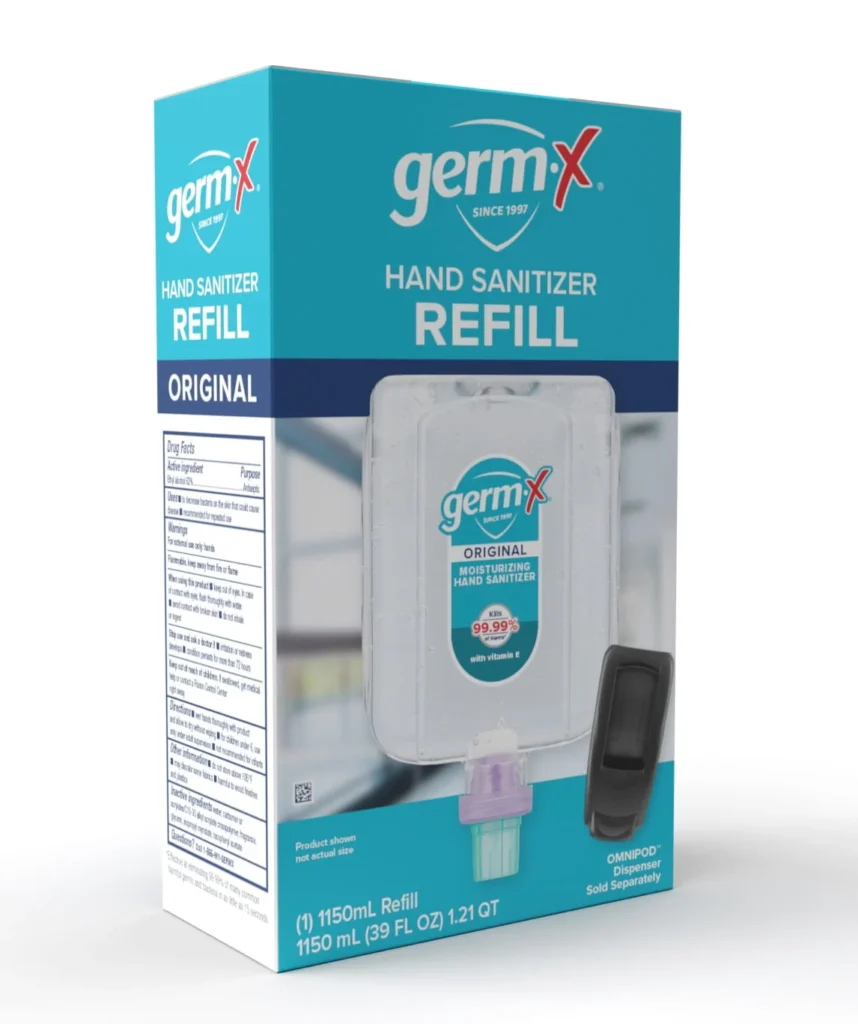 Scent Theory Raspberry Mango Sanitizer Spray – Portable Clean — alternate angle showing full product