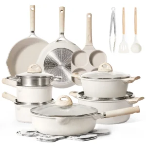 Sensarte 21-Piece Granite Cookware Set – Toffee Brown Nonstick