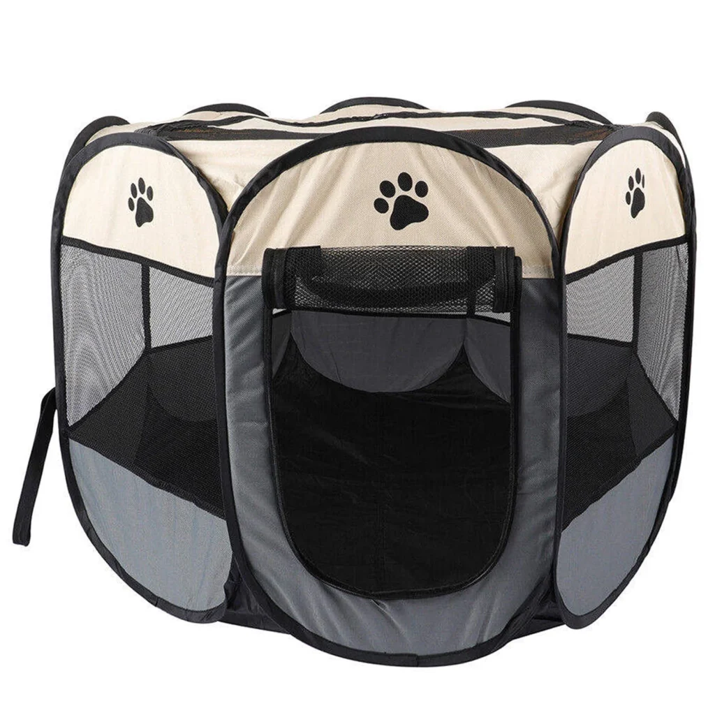 SereneLife Large Portable Pet Playpen – 8-Panel Foldable Design β alternate angle showing full product