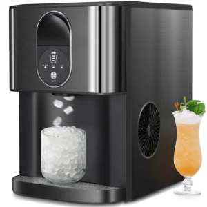Simzlife Nugget Ice Maker Countertop 44lbs 24H Self Cleaning Chewable Crunchable Ice machine for Home Kitchen Party