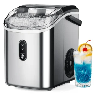 Simzlife Nugget Ice Maker Countertop 44lbs 24H Self Cleaning Chewable Crunchable Ice machine for Home Kitchen Party