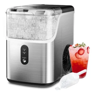 Simzlife Nugget Ice Maker Countertop 44lbs 24H Self Cleaning Chewable Crunchable Ice machine for Home Kitchen Party
