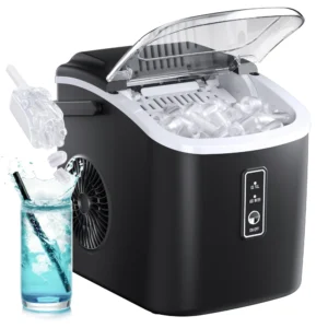 SIMZLIFE Portable Countertop Ice Maker, 9 Cubes in 6 Min, 26 lbs Daily