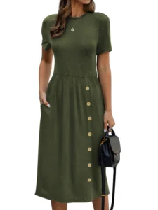 SLEEVE MIDI DRESS