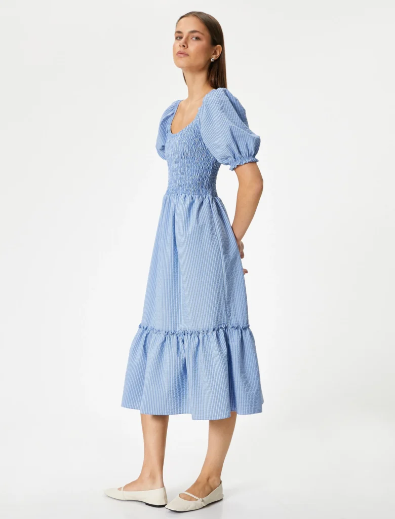SLEEVE MIDI DRESS