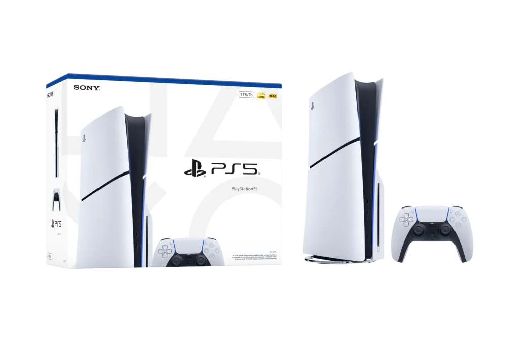 Sony PS5 Slim Digital 1TB Console – Sleek All-Digital Power — close-up detail of design and finish