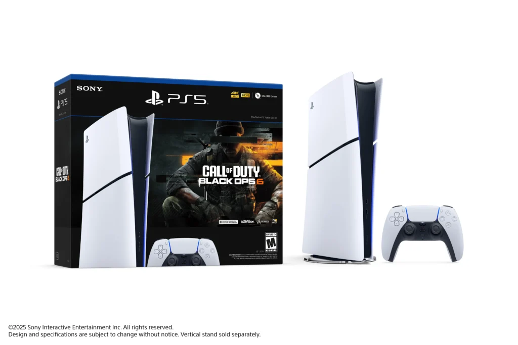 Sony PS5 Slim Digital 1TB Console – Sleek All-Digital Power — alternate angle showing full product