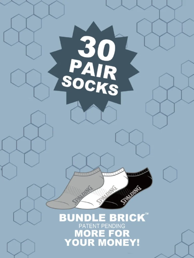Spalding Kids’ Unisex No-Show Socks 30-Pack – Everyday Value Sizes 4-10 β close-up detail of design and finish