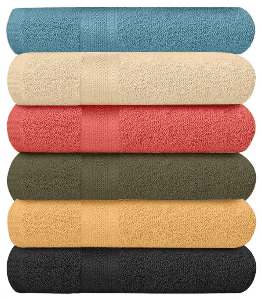 Springfield Linen Terry Bath Towel 100 Cotton Towels Washcloths Multicolor 6 Pcs Pack