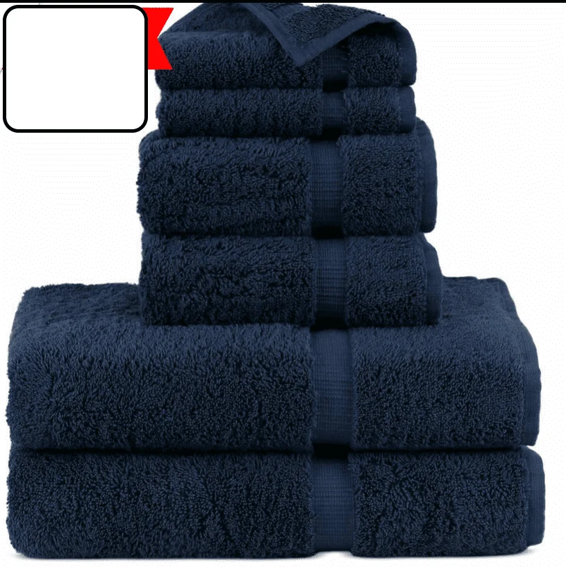 Springfield 100% Cotton Terry Bath Towel Set – 6-Piece Multicolor Pack β close-up detail of design and finish
