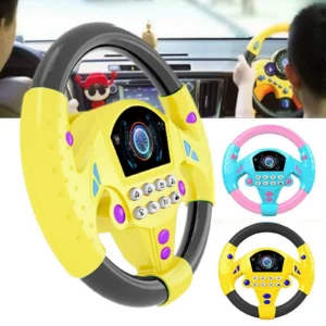 Steering Wheel Game Pretend Toy With Light Music Sound Baby Kids Simulation Driver Car Driving Toy Yellow 1