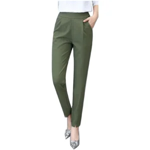 Stephy Women s New Thin Elastic Loose Large Size Korean Version of Everything Long Trousers Casual Trousers Haren Black L