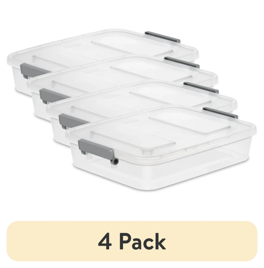 Sterilite 7 Quart Modular Latch Storage Box – Clear Visibility Design β close-up detail of design and finish