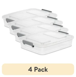 Sterilite 2 7 Qt Modular Latch Box Plastic Titanium