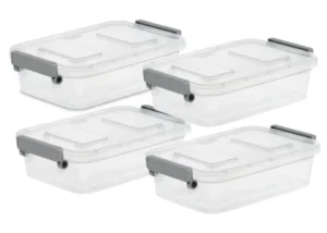 Sterilite 2 7 Qt Modular Latch Box Plastic Titanium