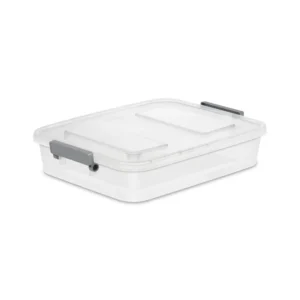 Sterilite 2 7 Qt Modular Latch Box Plastic Titanium