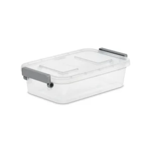 Sterilite 2 7 Qt Modular Latch Box Plastic Titanium