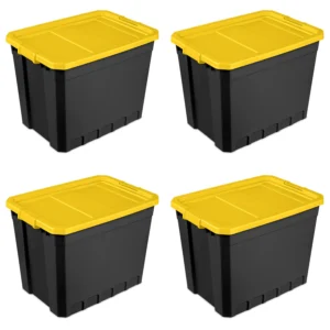 Sterilite 27 Gallon Industrial Tote Plastic Adult Yellow Lily