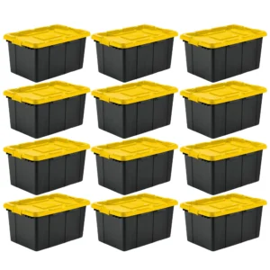Sterilite 27 Gallon Industrial Tote Plastic Adult Yellow Lily
