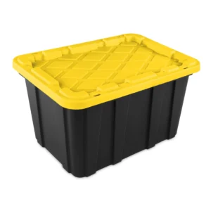 Sterilite 27 Gallon Industrial Tote Plastic Adult Yellow Lily