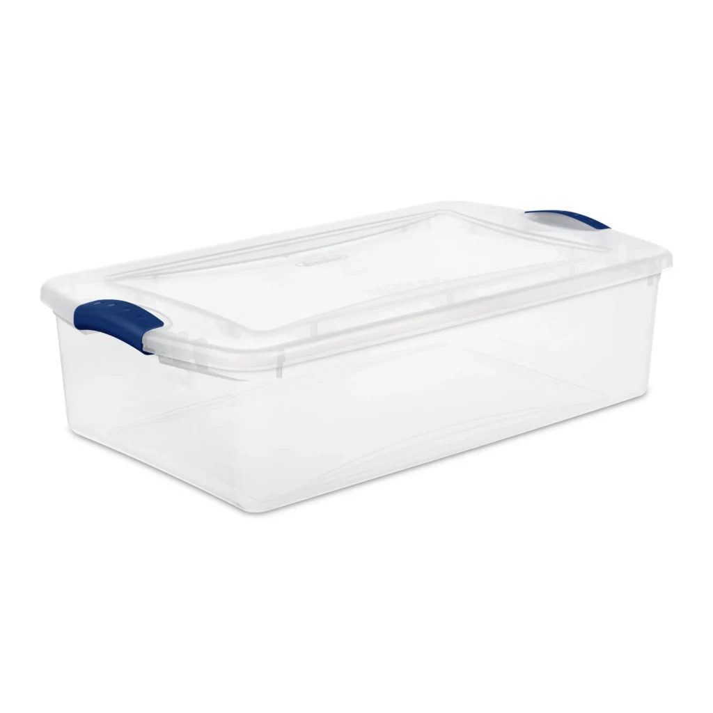 Sterilite 27 Quart Clear Latch Box Storage Bin – Visible & Secure — close-up detail of design and finish