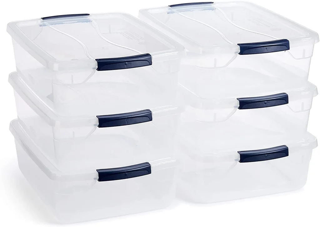 Sterilite 40 Gallon Wheeled Industrial Tote Plastic Black Set of 2