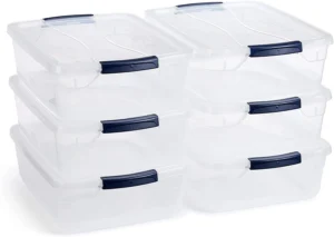 Sterilite 40 Gallon Wheeled Industrial Tote Plastic Black Set of 2