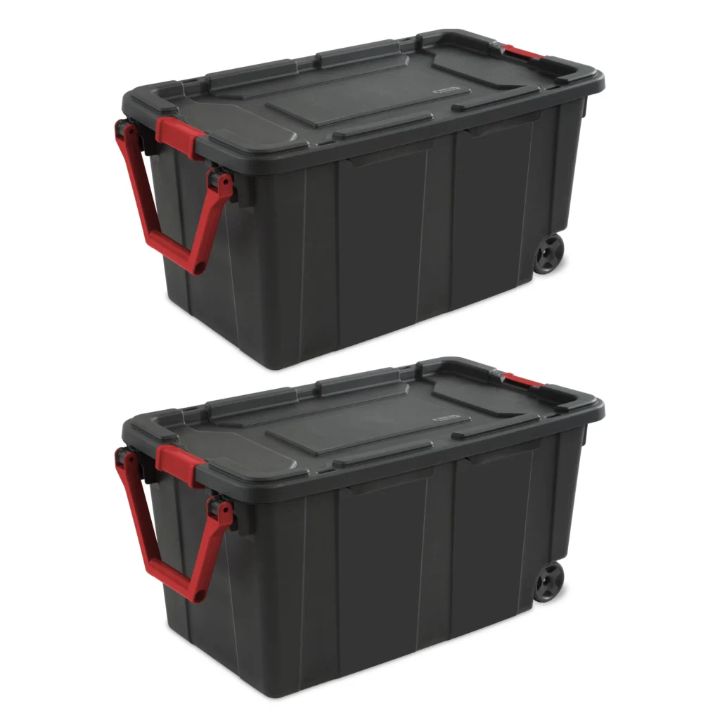 Sterilite 2-Pack 40 Gallon Wheeled Totes – Heavy Duty Storage โ alternate angle showing full product