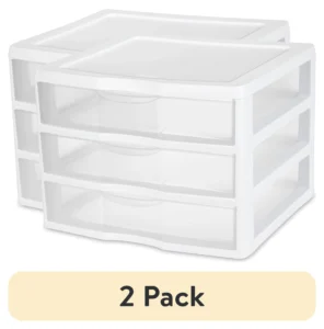 Sterilite Clear 3-Drawer Desktop Unit – Compact Storage Organizer