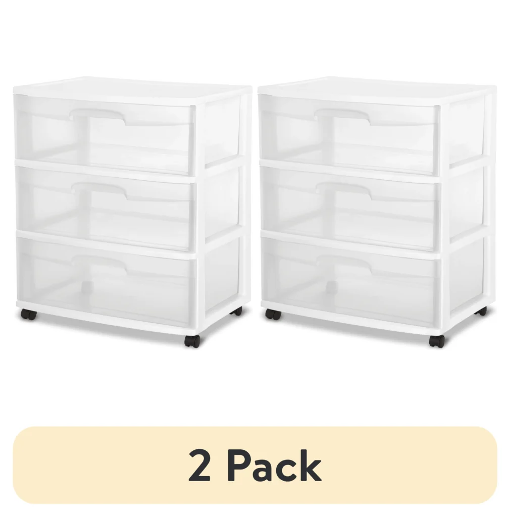 Sterilite Clear 3-Drawer Desktop Unit – Compact Storage Organizer