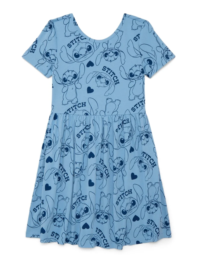 Stitch Girl’s Active Sleeveless Dress with Built-in Shorts – Play Ready — alternate angle showing full product