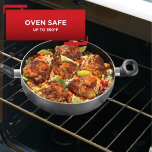 T fal Easy Care Nonstick Cookware Jumbo Cooker 5 Quart Grey