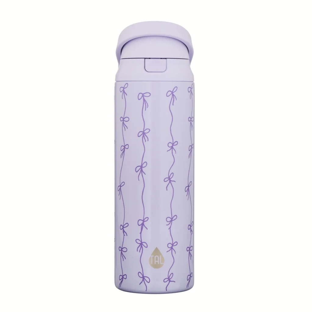 TAL 24oz 2-in-1 Insulated Tumbler – Cherry Versatility — close-up detail of design and finish