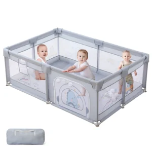 TEAYINGDE Baby Playpen Large Play Yard Fence for Toddlers 47 x47 Gray