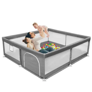 TEAYINGDE Baby Playpen Large Play Yard Fence for Toddlers 47 x47 Gray