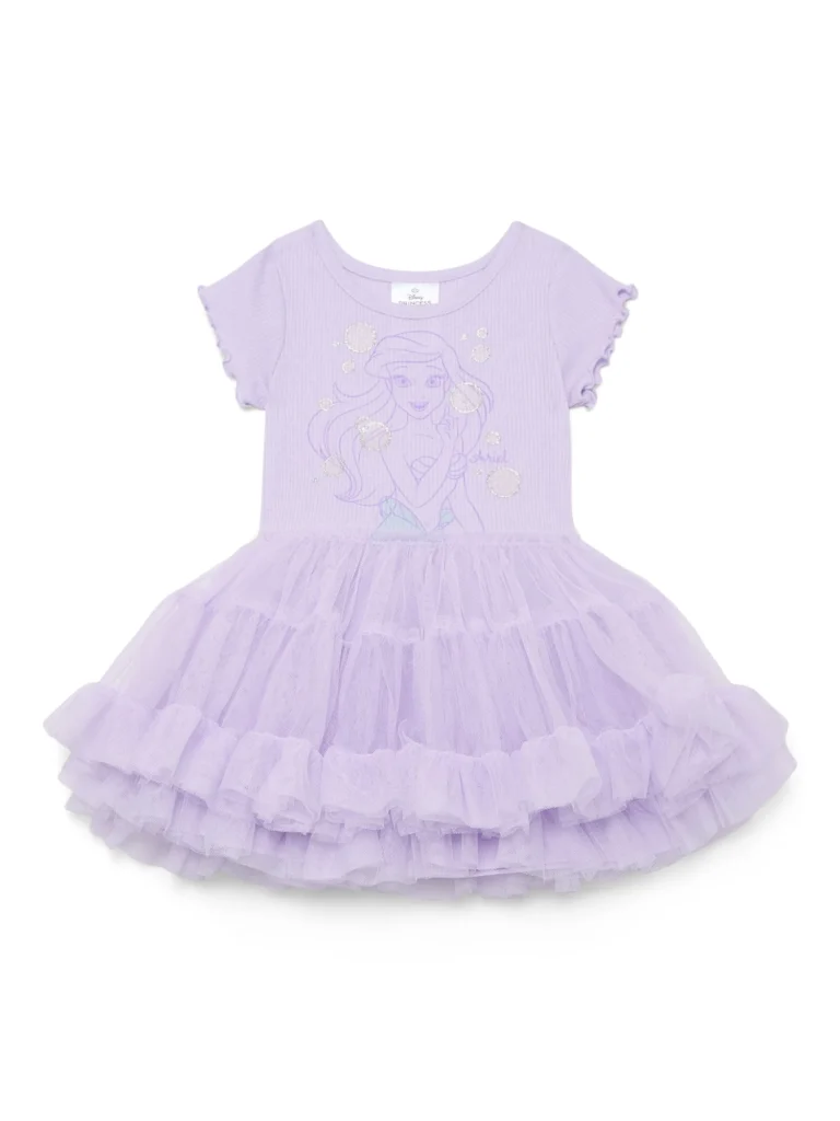 The Little Mermaid Ariel Toddler Girl s Short Sleeve Ruffle Graphic Tee Sizes 12M 5T