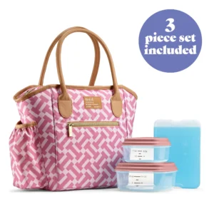 The Pioneer Woman Insulated Lunch Kit Set with Extra Bag and Bottle Jewel Geo