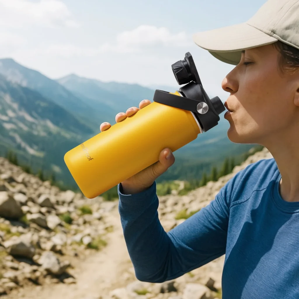 ThermoProof Insulated Stainless Steel Water Bottle – Leakproof, Hot/Cold β close-up detail of design and finish