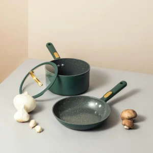 Thyme Table Granite 12 Piece Cookware Set Non Stick Hunter Green