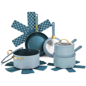 Thyme Table Granite 12 Piece Cookware Set Non Stick Hunter Green