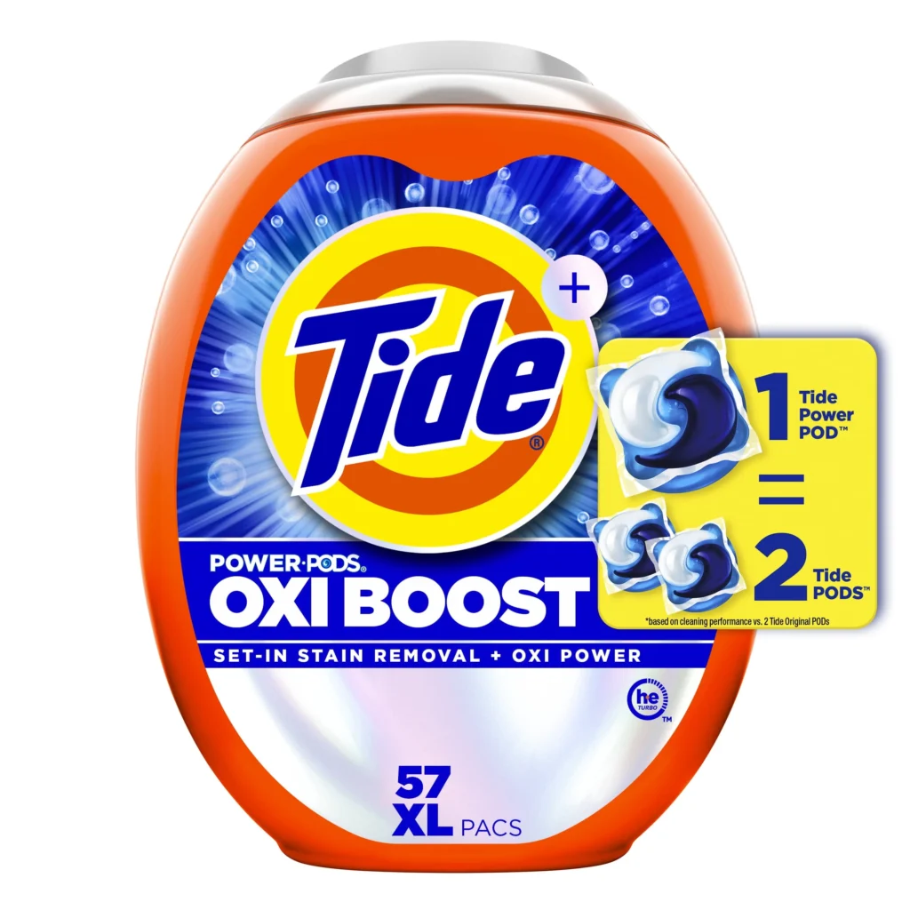 Tide Oxi Boost Power PODS with Stain Remover and Oxi Power Laundry Detergent Pacs 45 Count