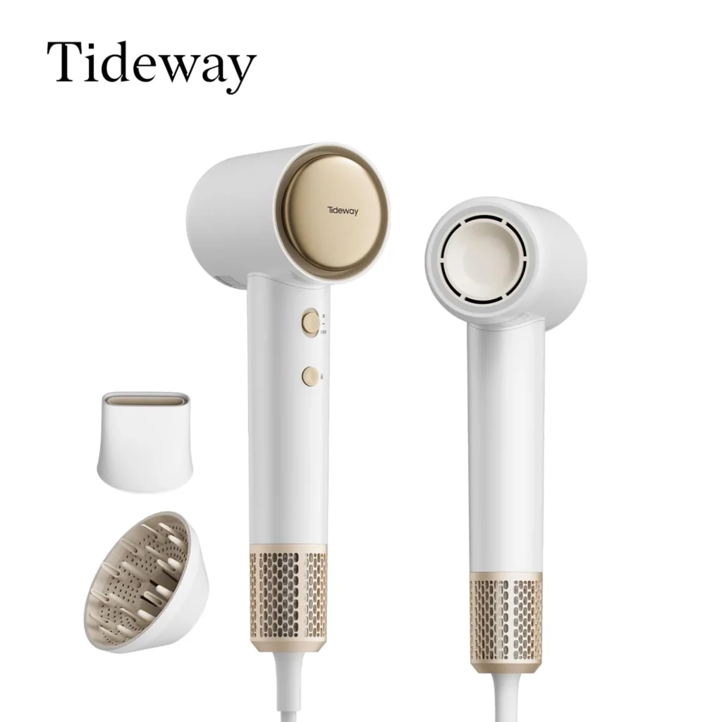 Tideway C02 Gold High Speed Hair Dryer – Ionic Care & Thermo Control — alternate angle showing full product