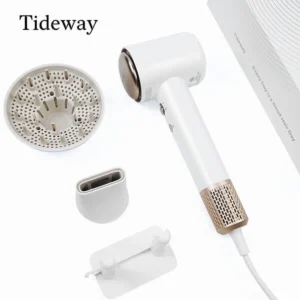 Tideway Official C02 Gold High Speed Hair Dryer 110 000 RPM Brushless Motor Ionic Care 4 Heat Modes Intelligent Thermo Control Ergonomic Grip with Di