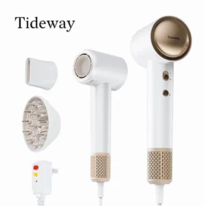 Tideway Official C02 Gold High Speed Hair Dryer 110 000 RPM Brushless Motor Ionic Care 4 Heat Modes Intelligent Thermo Control Ergonomic Grip with Di