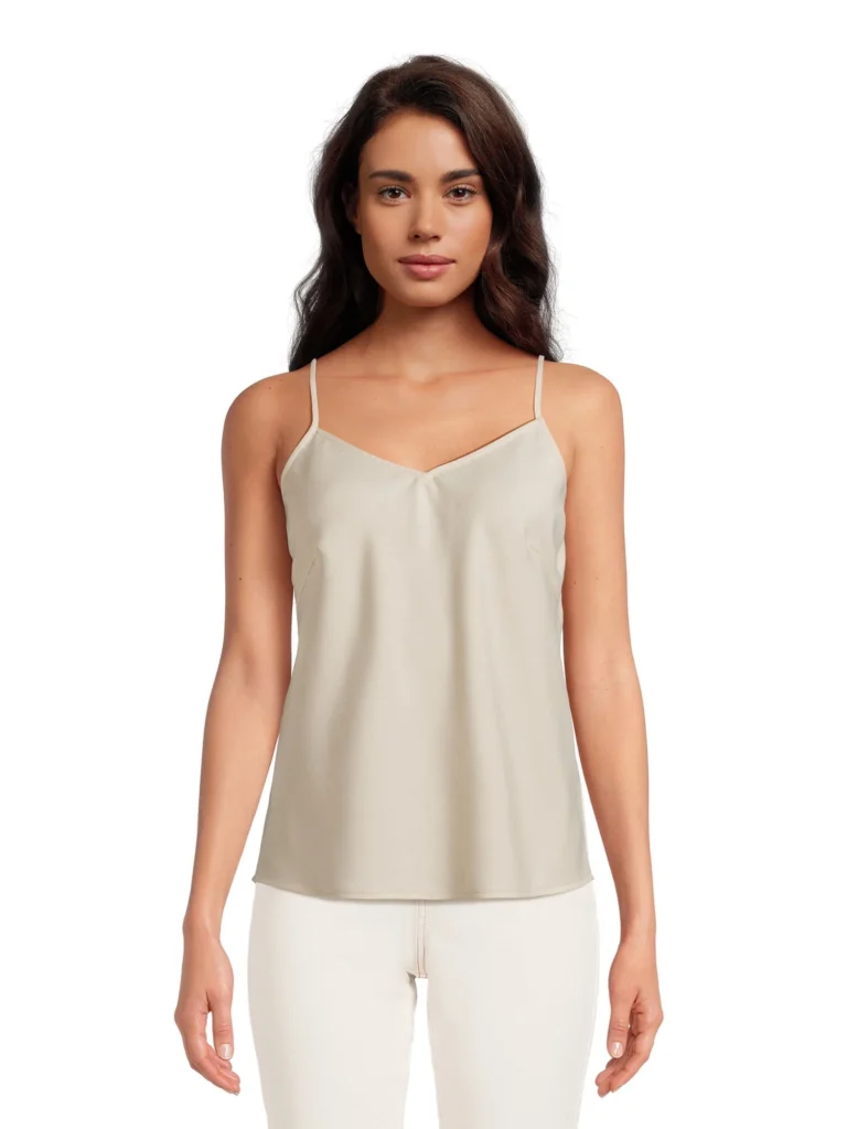 Time and Tru Women’s Adjustable Strap Cami – Soft, Versatile Layer — close-up detail of design and finish
