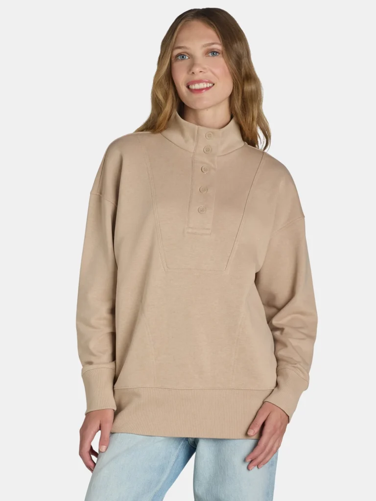 Time And Tru Mock Neck Sweater – Soft Knit & Versatile Style β close-up detail of design and finish